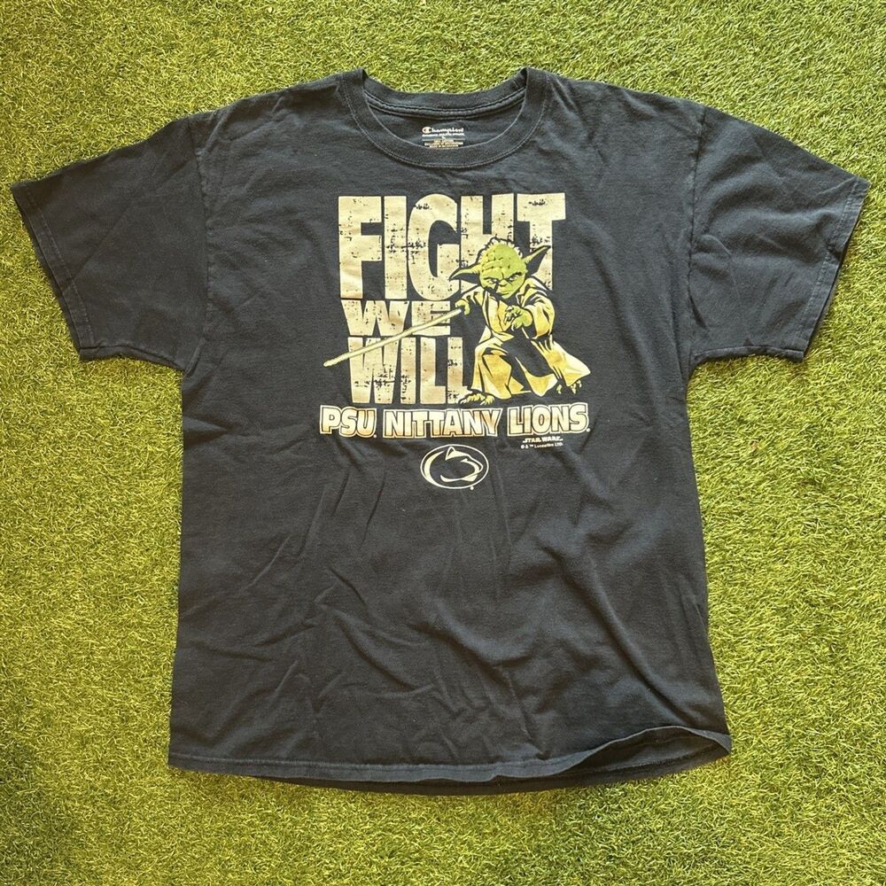 Champion Star Wars-Yoda PSU Nittany Lions Fight We Will T-shirt Men’s Large Navy